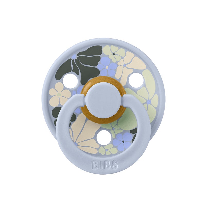 BIBS Colour Natural Rubber Pacifier Pack of 2 – Morning Bloom Latex Size 1 Dusty Blue Mix - Image 3